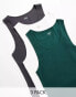 Фото #1 товара ASOS DESIGN 3 pack rib muscle vests in multiple colours