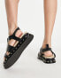 ASOS DESIGN – Jalapeno – Hochwertige Espadrille-Ledersandalen in Schwarz mit dicker Sohle