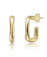 ფოტო #1 პროდუქტის Stylish 14k Gold Plated G-Shaped Hoop Earrings