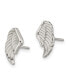ფოტო #2 პროდუქტის Stainless Steel Polished and Textured Wing Earrings
