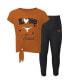 ფოტო #2 პროდუქტის Infant Boys and Girls Texas Orange, Black Texas Longhorns Forever Love T-shirt and Leggings Set
