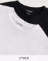 Фото #1 товара Monki 2 pack t-shirt in black and white