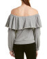 Romeo & Juliet Couture 157950 Women's Off-The-Shoulder Blouse Gray Sz. Small