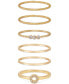ფოტო #4 პროდუქტის Dainty 18K Gold Plated Stacking Ring Set