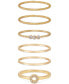 Dainty 18K Gold Plated Stacking Ring Set