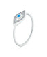 Minimalist Midi Knuckle 1MM Band Stackable Delicate CZ Halo Evil Eye Ring For Women Sterling Silver Серебристый, 7 - фото #3