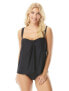 Фото #3 товара Contours by Coco Reef Clarity Bandeau Bra Sized Tankini Top, Black 001, 8/32 D