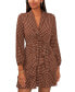 Фото #1 товара Women's Shawl-Collar Long-Sleeve Tiered Dress