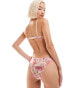 Фото #3 товара Monki mix and match soft mesh brief in pink and white graphic print multi