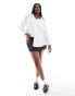 Yours relaxed long sleeve button up shirt in white