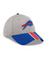 Men's Heather Gray, Royal Buffalo Bills Striped 39THIRTY Flex Hat