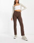 Фото #2 товара Pimkie high waisted tailored trouser co-ord in brown pinstripe