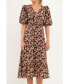 Фото #1 товара Women's Crinked Floral Puff Sleeve Maxi Dress
