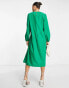 Фото #3 товара Lola May oversized smock dress with asymmetric seam detail in green