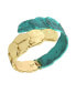 Фото #2 товара Turquoise Patina Petal Bypass Bangle Bracelet