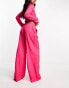 Фото #4 товара French Connection textured trousers in fuchsia pink co-ord