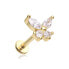 Фото #1 товара Delicate gilded labret with Butterfly crystals