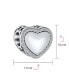 ფოტო #2 პროდუქტის Valentine Monogram Letters Alphabet A-Z Initial Crystal Accent Edge Love Heart Shape Charm Bead Oxidized Sterling Silver Fits European Bracelet