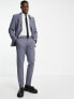 Selected Homme slim fit suit jacket in grey blue check