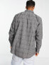 Only & Sons smart check overshirt in dark grey