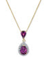 ფოტო #2 პროდუქტის Rhodolite Garnet (1-1/3 ct. t.w.) & Diamond (1/6 ct. t.w.) 18" Pendant Necklace in 14k Gold