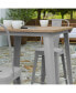 Dryden Indoor/Outdoor Bar Top Table, 31.5" Square All Weather Poly Resin Top With Steel Base