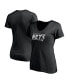 ფოტო #1 პროდუქტის Women's Black Brooklyn Nets Mascot In Bounds V-Neck T-shirt