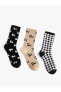 3'lü Soket Çorap Seti Köpek Desenli Çok Renkli