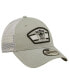 Фото #3 товара Men's Gray, White Las Vegas Raiders Logo Patch Trucker 9Forty Snapback Hat