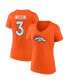 Фото #1 товара Футболка женская Fanatics с именем и номером игрока Russell Wilson оранжевого цвета Denver Broncos