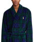 ფოტო #3 პროდუქტის Men's Microfiber Plaid Shawl Collar Robe