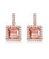 ფოტო #1 პროდუქტის 18K Rose Gold Overlay Square Champagne Cubic Zirconia Earrings