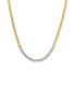 ფოტო #1 პროდუქტის Multi Cubic Zirconia Solitaires Cuban Link Choker Necklace