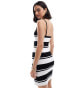 ASOS DESIGN knitted mini dress in mono stripe