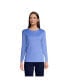 ფოტო #1 პროდუქტის Women's Tall Relaxed Supima Cotton Long Sleeve Crew Neck T-Shirt