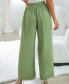 ფოტო #2 პროდუქტის Women's Woven Green Wide Leg Pants