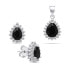 Charming Silver Jewelry Set with Zircons SET226WBC (Earrings, Pendant)