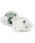 Фото #1 товара Женская блузка Spirit Jersey Michigan State Spartans белая с вырезом на обработанном краю