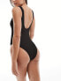 Фото #5 товара 4th & Reckless hugo tortoise shell buckle crinkle swimsuit in black