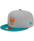 ფოტო #4 პროდუქტის Men's Gray, Teal New York Mets 59FIFTY Fitted Hat