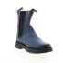 Фото #4 товара Miz Mooz Fennel P94204 Womens Blue Leather Slip On Chelsea Boots