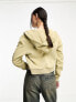 Фото #4 товара Cotton:On cropped quarter zip fleece in washed light sand