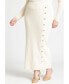 Фото #3 товара Plus Size Maxi Sweater Skirt With Button Down Placket - 14/16, Cream