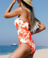 Women's Elevated Tropicals Ruched Strappy One Piece Swimsuit