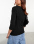 Vero Moda three quarter length sleeve jersey top in black