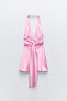Фото #9 товара Платье из сатина с горловиной халтер ZARA