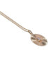 ფოტო #4 პროდუქტის Diamond Baguette Oval Pleated Disc Pendant Necklace (1/10 ct. t.w.) in 14k Gold, 16" + 2" extender