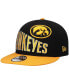 ფოტო #1 პროდუქტის Men's Black Iowa Hawkeyes Two-Tone Vintage-Like Wave 9FIFTY Snapback Hat
