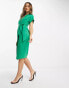 Фото #2 товара Closet London kimono wrap midi dress in vibrant green