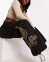 Фото #1 товара New Look embroidered dragon parachute trousers in black